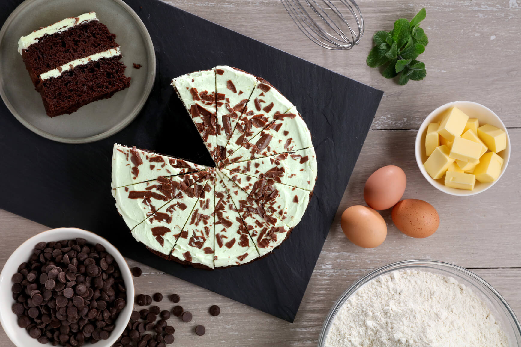 Gluten Free Mint Chocolate Chip Cake