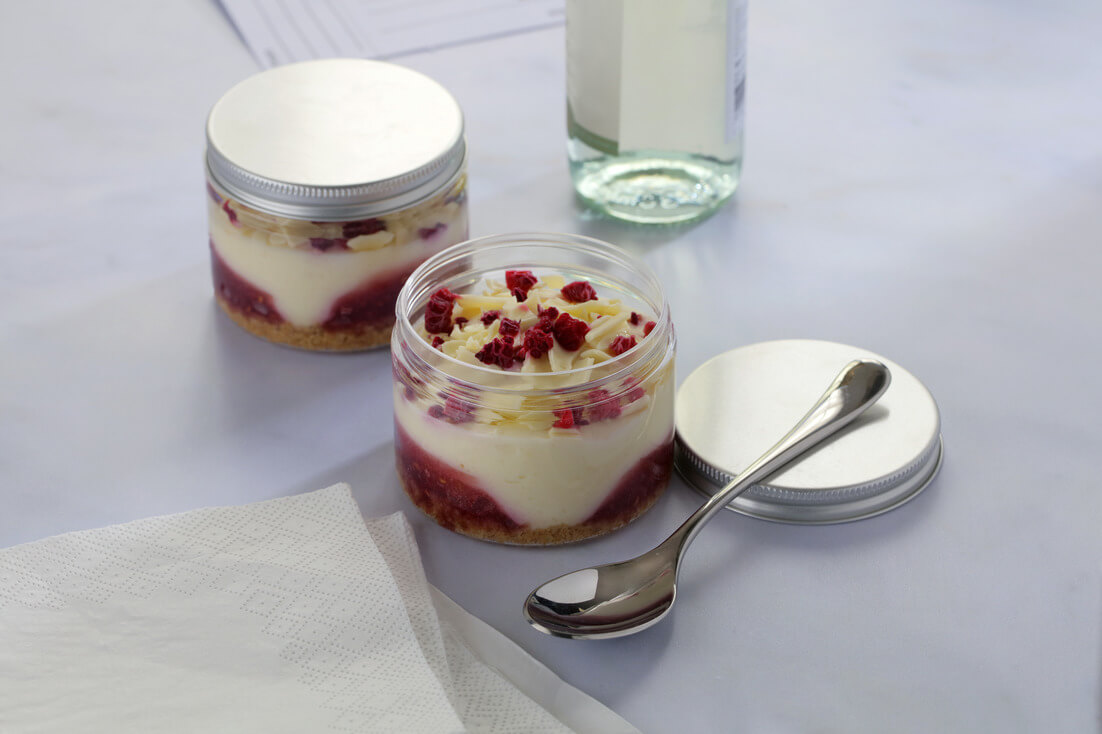 White Chocolate & Raspberry Cheesecake Pot