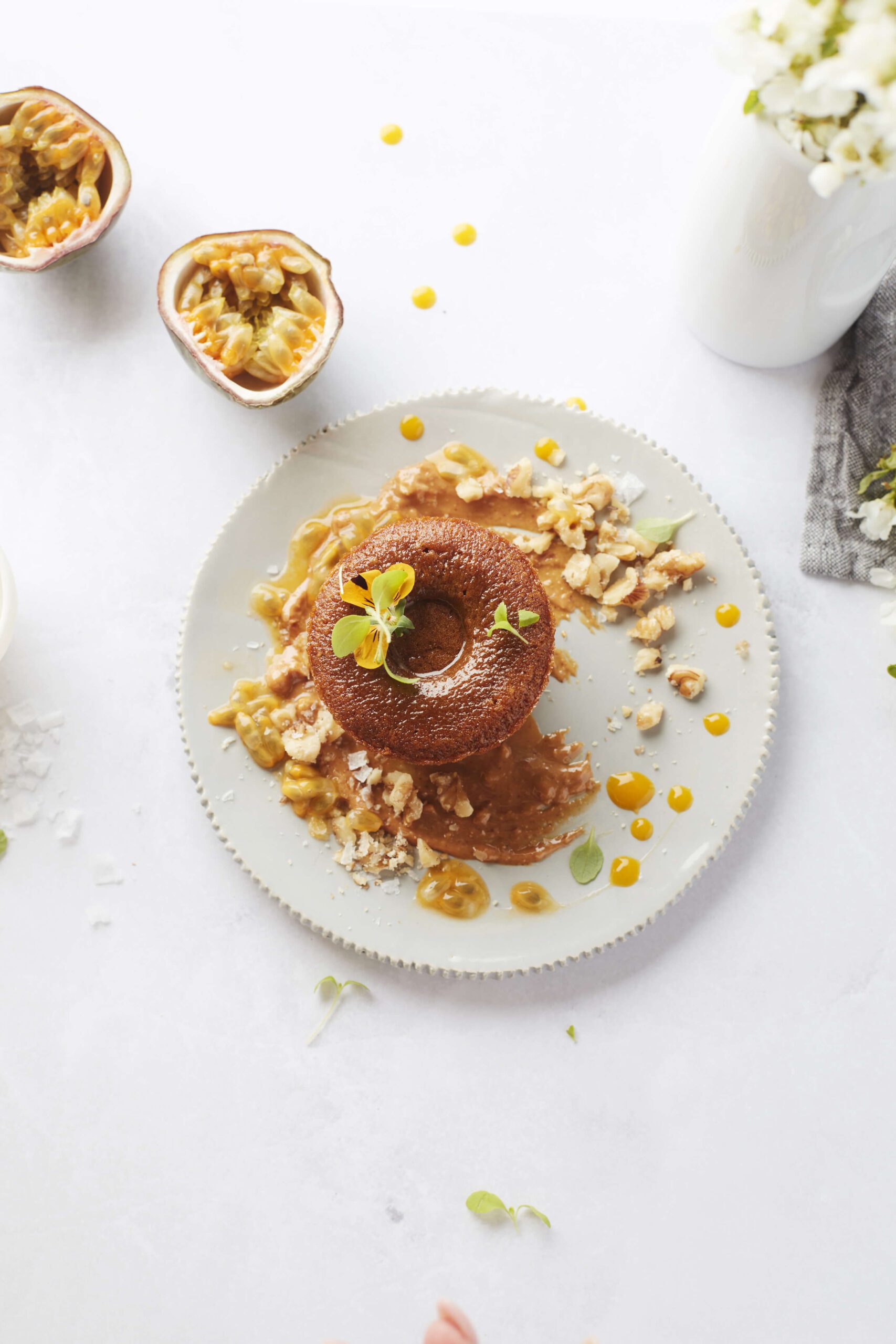 Salted caramel lava cake